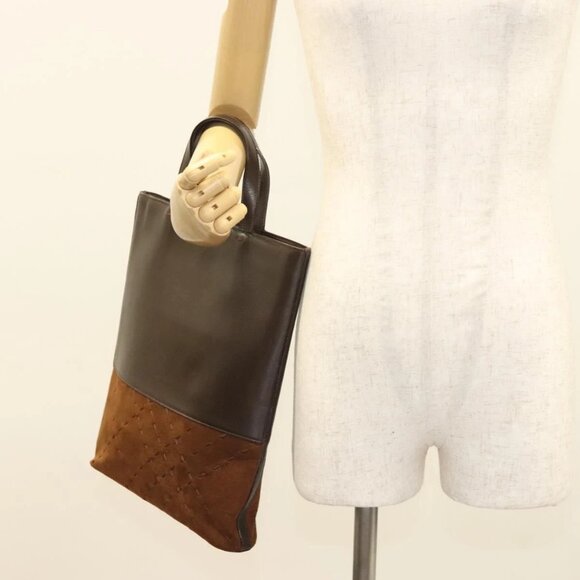 BURBERRY Hand Bag Leather Dark Brown Auth - Picture 13 of 15